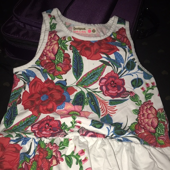 * SOLD * ❤️DESIGUAL GIRLS FLORAL SUMMER DRESS SIZE 13-14❤️ - Picture 4 of 9